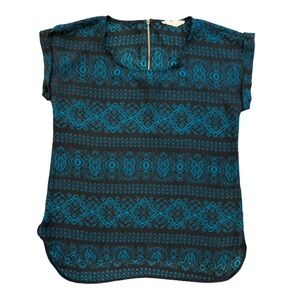 Pink Republic Black and Blue Stylish Top